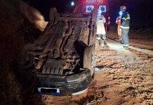 Casal se desentende, motorista perde controle e carro tomba em Caarapó